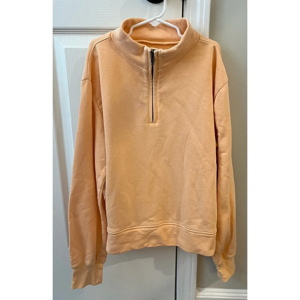 GAP Kids Peach Orange Half-Zip Pullover Fleece Sweatshirt Size XXL‎ 14-16